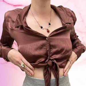 Aritzia Silk tie blouse XXS